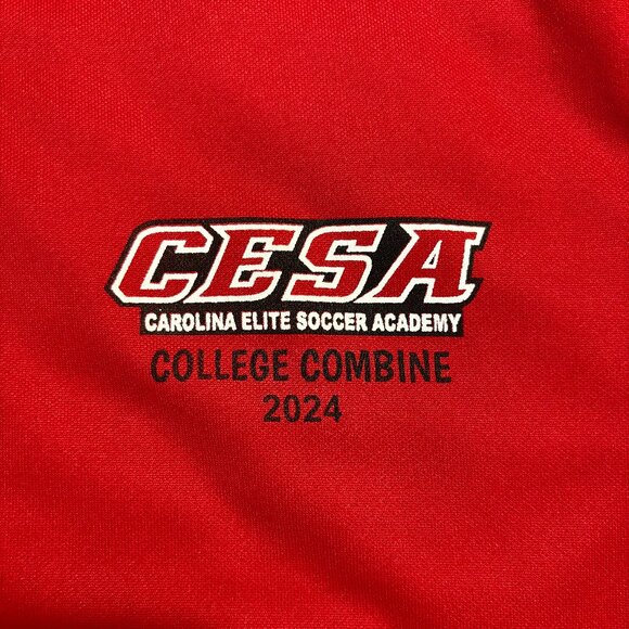 Adidas Climalite Long Sleeve Red Track Jacket Men L with custom CESA logo - Picture 11 of 11